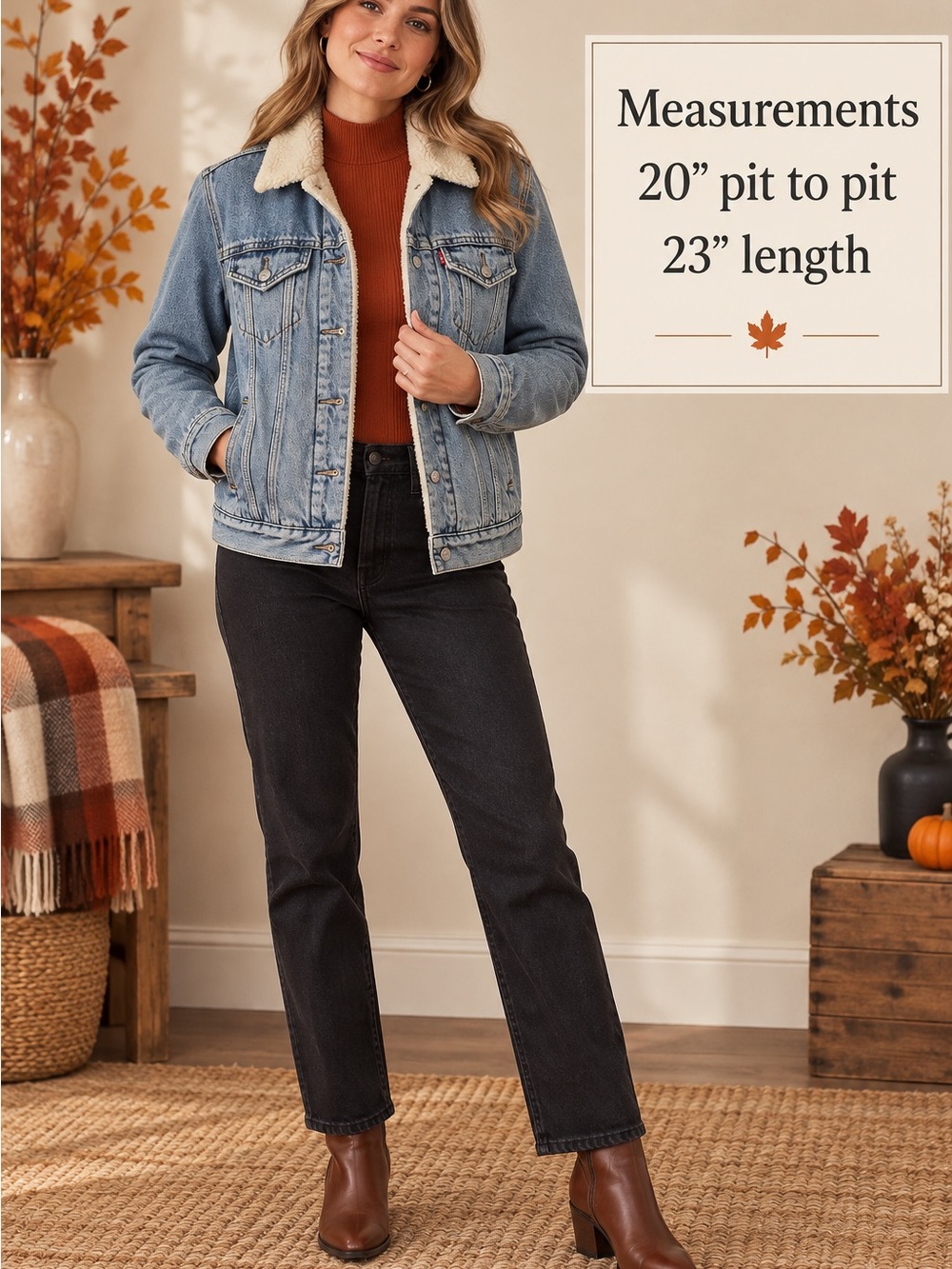 Levi’s Original Sherpa Trucker Denim Jacket Women’s Medium Light Wash
